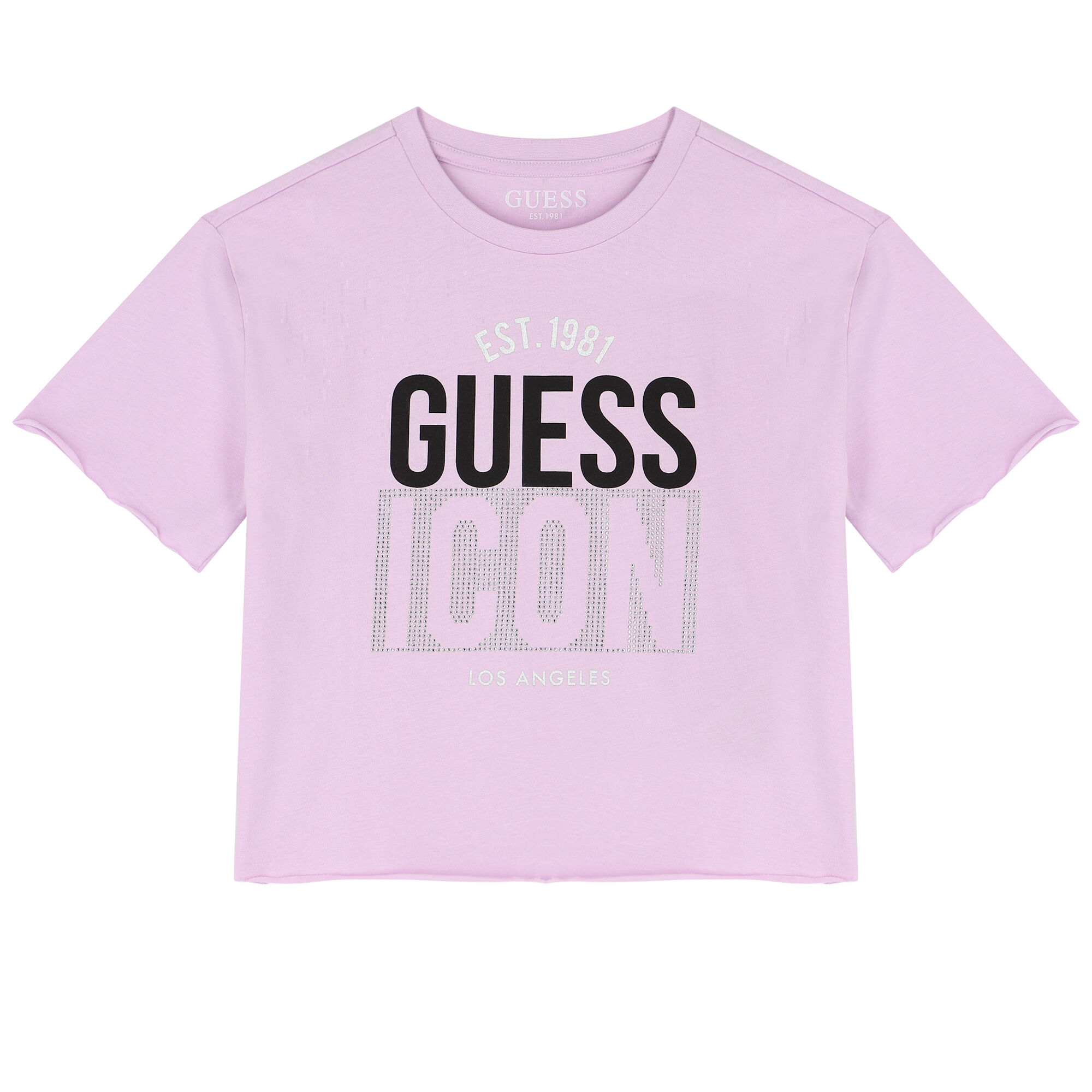 Guess Girls Purple Logo T Shirt Junior Couture