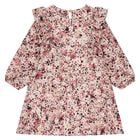 Girls Pink Logo Ruffled Dress, 1, hi-res