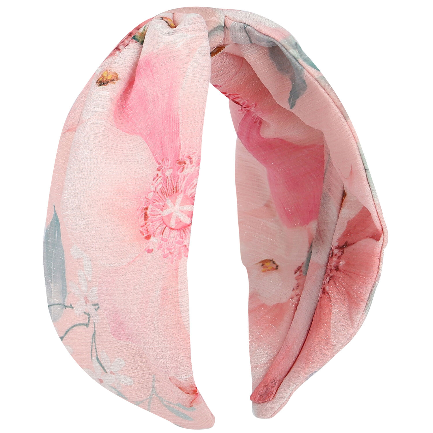 Girls Pink Floral Headband, 1, hi-res image number null