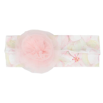 Baby Girls White & Pink Floral Headband