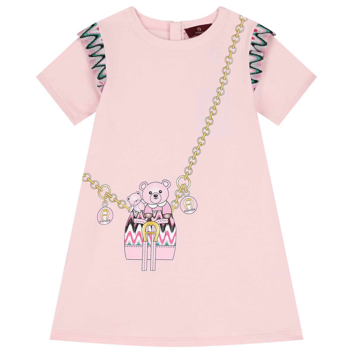 Girls Pink Bag Logo Dress, 1, hi-res image number null