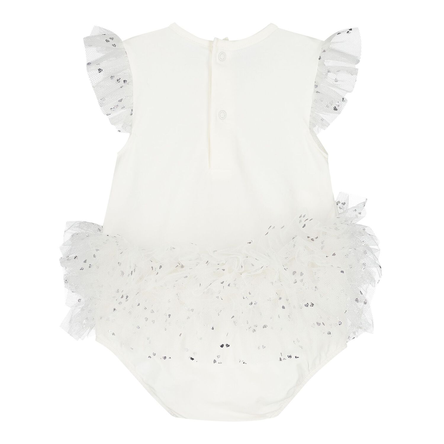 Baby Girls White Teddy Bear Bodysuit Dress Set, 1, hi-res