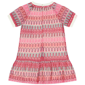 Younger Girls Pink Crochet Lace Dress