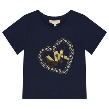 Girls Navy Blue Logo T-Shirt