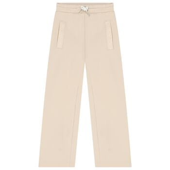 Girls Beige Logo Trousers