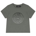 تي شيرت بالشعار باللون الأخضر للبنات, 1, hi-res