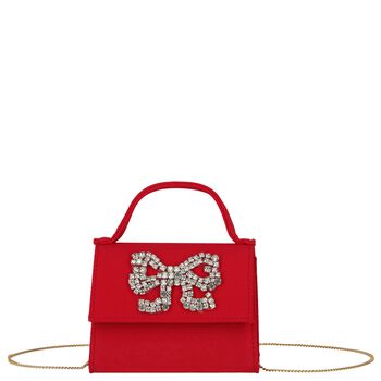 Girls Red Bow Cr&ecirc;pe Handbag ( 13cm )