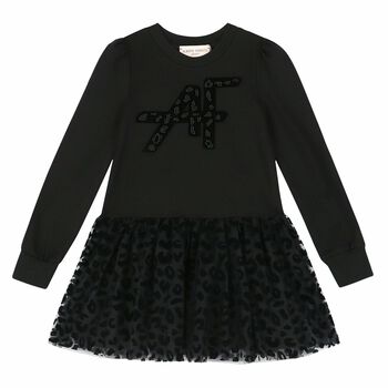 Girls Black Logo Dress