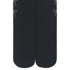 Girls Black Studded Bow Tights, 1, hi-res