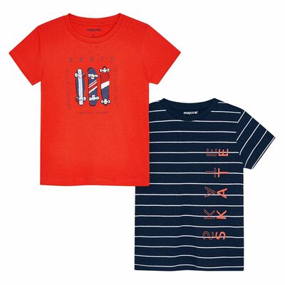 Boys Red and Navy T-Shirt Set (2-Pack)