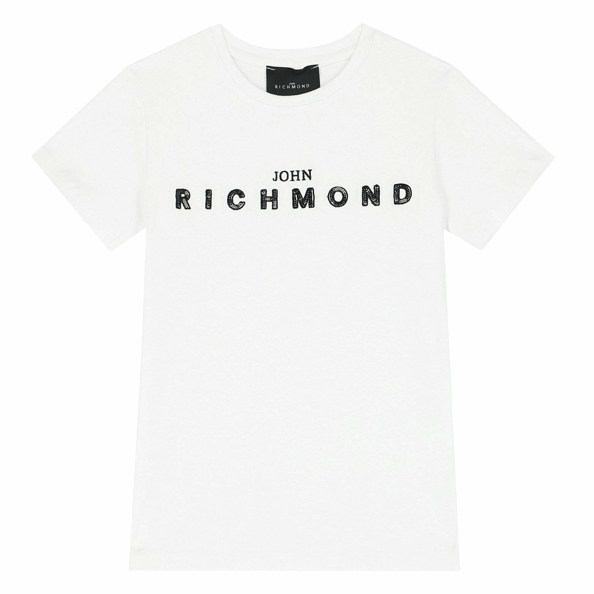 John Richmond Boys White Logo T Shirt Junior Couture