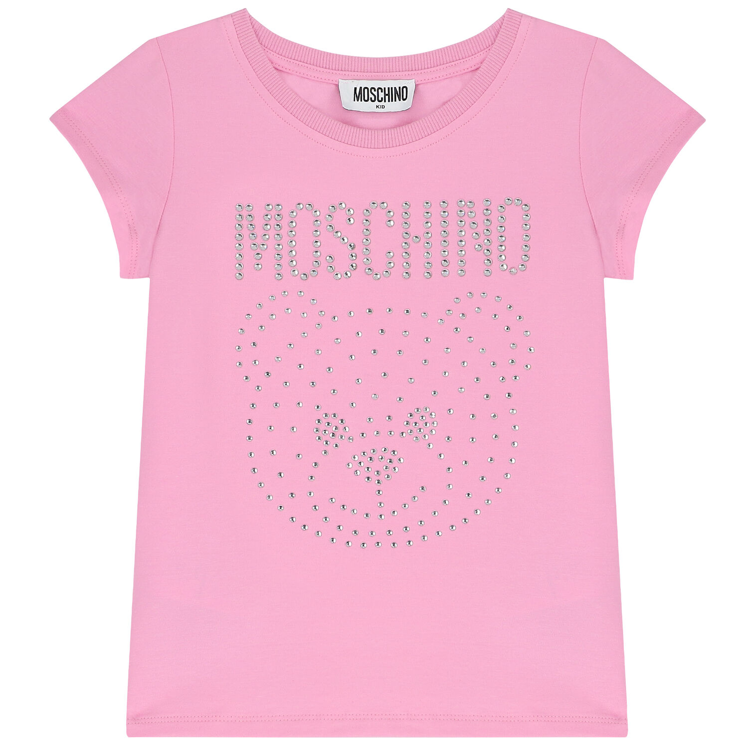 Girls Pink Embellished Teddy Logo T-Shirt, 1, hi-res image number null