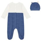 Baby Boys White & Blue Babygrow Set, 1, hi-res