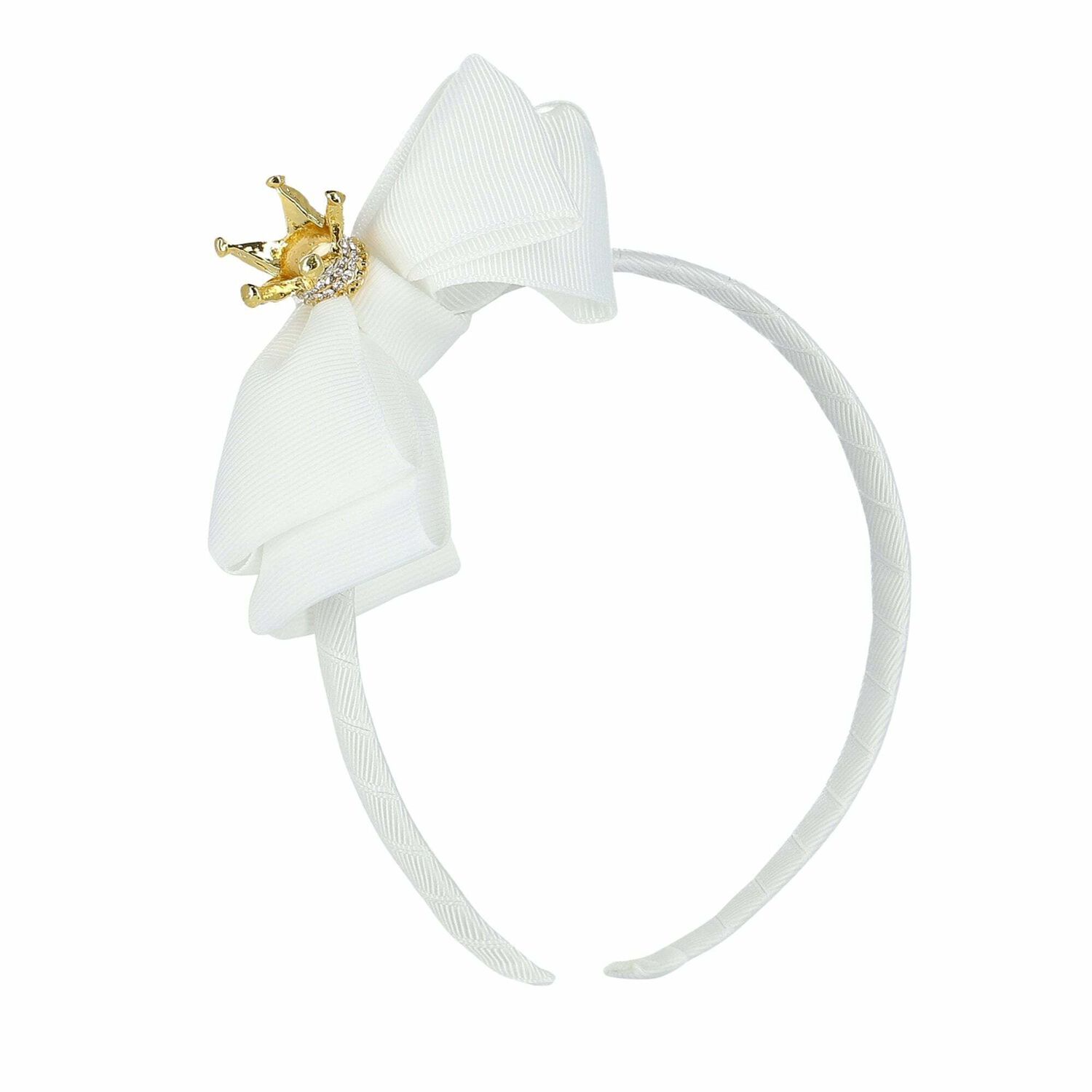 Girls White Bow Headband, 1, hi-res image number null