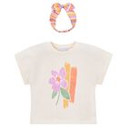 Girls Ivory T-Shirt & Headband Set, 1, hi-res