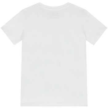 Boys White Teddy Bear Logo T-Shirt