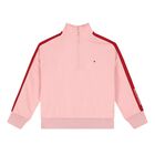 Girls Pink Logo Zip Up Top, 1, hi-res