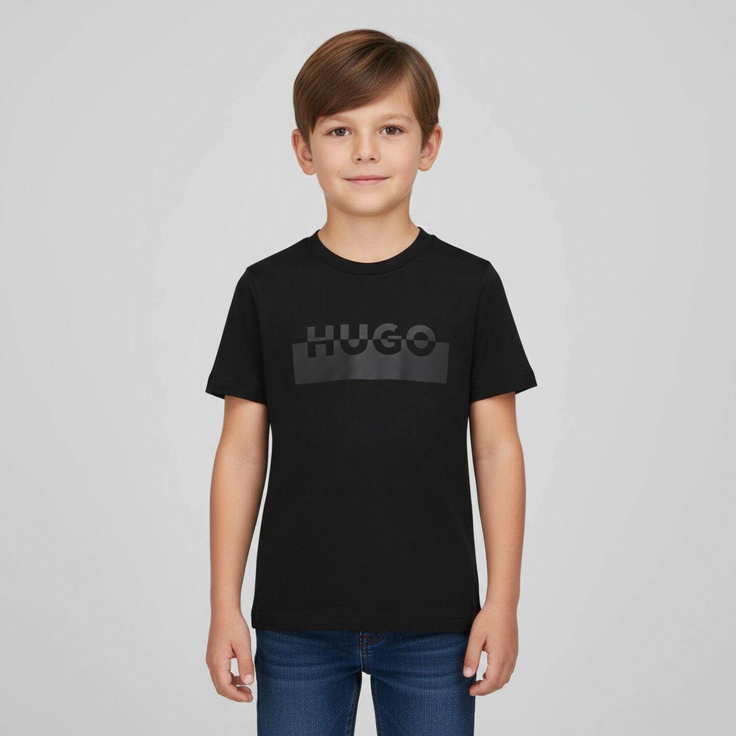 Boys Black Logo T-Shirt, 1, hi-res image number null