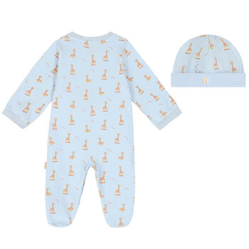Baby Boys Blue Babygrow & Hat Set