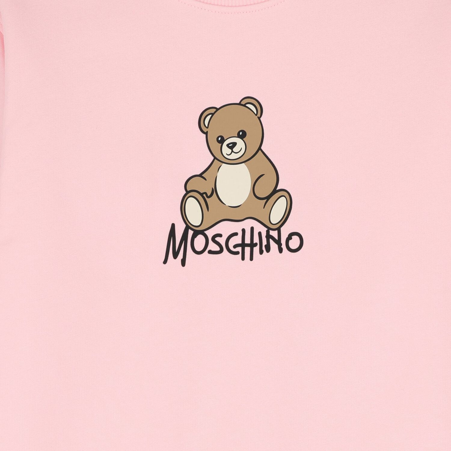 Girls Pink Teddy Bear Logo Swearshirt Dress, 2, hi-res