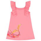 Girls Pink Mermaid Ruffled Dress, 2, hi-res