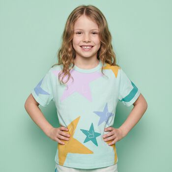 Girls Green Stars Logo T-Shirt