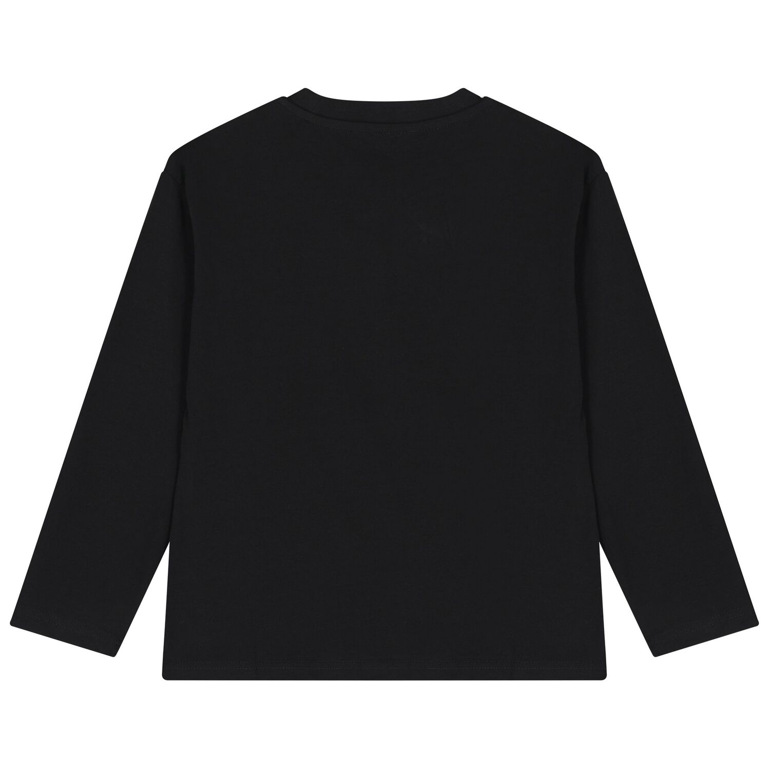 Boys Black Logo Long Sleeve Top, 1, hi-res