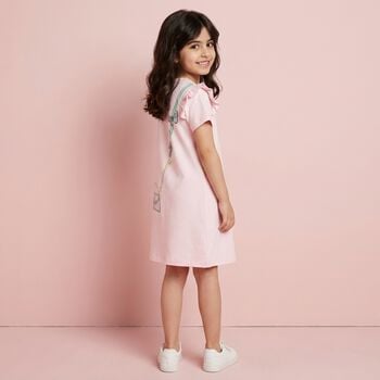 Girls Pink Bag Logo Dress 