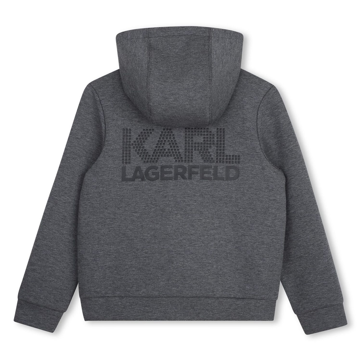 Boys Grey Logo Hooded Zip Up Top, 1, hi-res