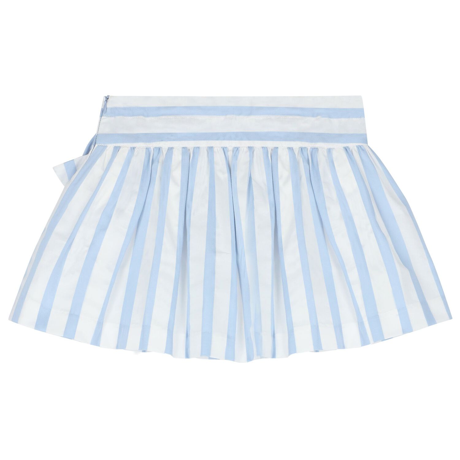 Girls White & Blue Striped Skirt, 1, hi-res