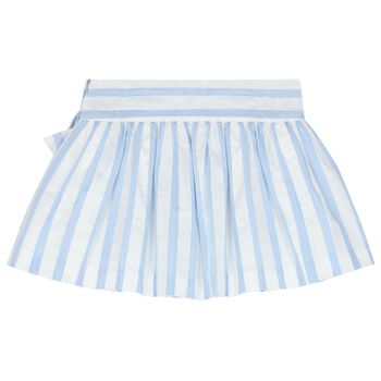 Girls White & Blue Striped Skirt