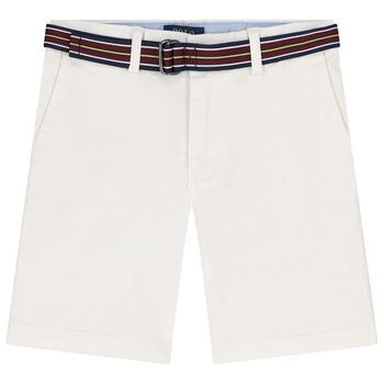 Boys White Logo Shorts