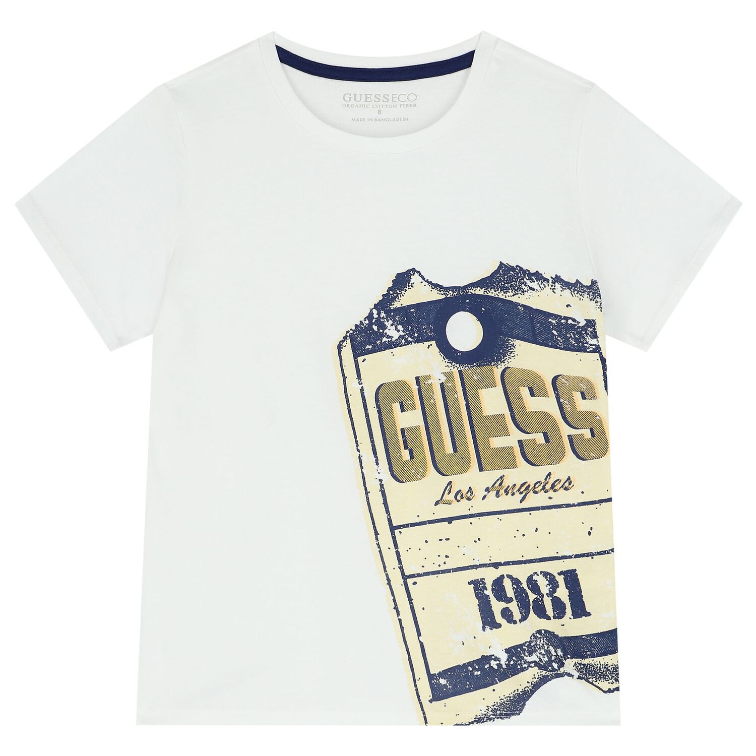 تيشيرت أولاد بالشعار باللون الأبيض, 1, hi-res image number null