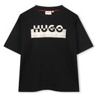 Boys Black Logo T-Shirt, 1, hi-res
