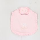 Baby Girls Pink Logo Ruffled Bib, 2, hi-res