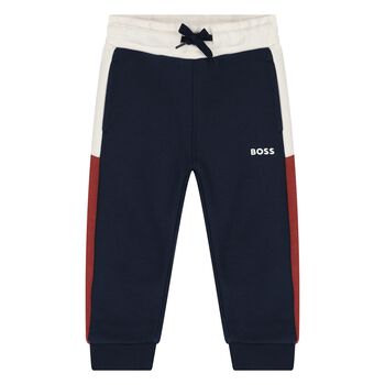 Younger Boys Navy Blue Logo Joggers