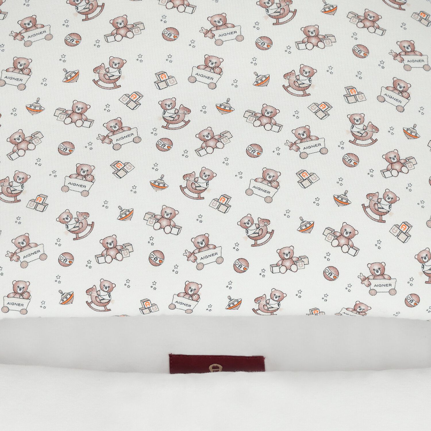 Beige & White Teddy Bear Logo Baby Nest, 1, hi-res