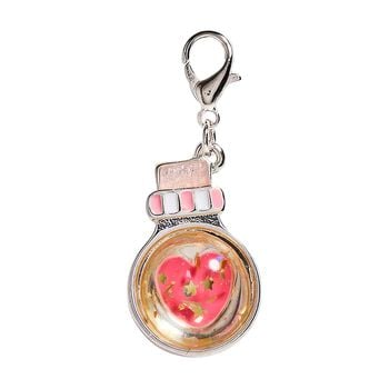 Girls Silver & Pink Magic Bottle Charm