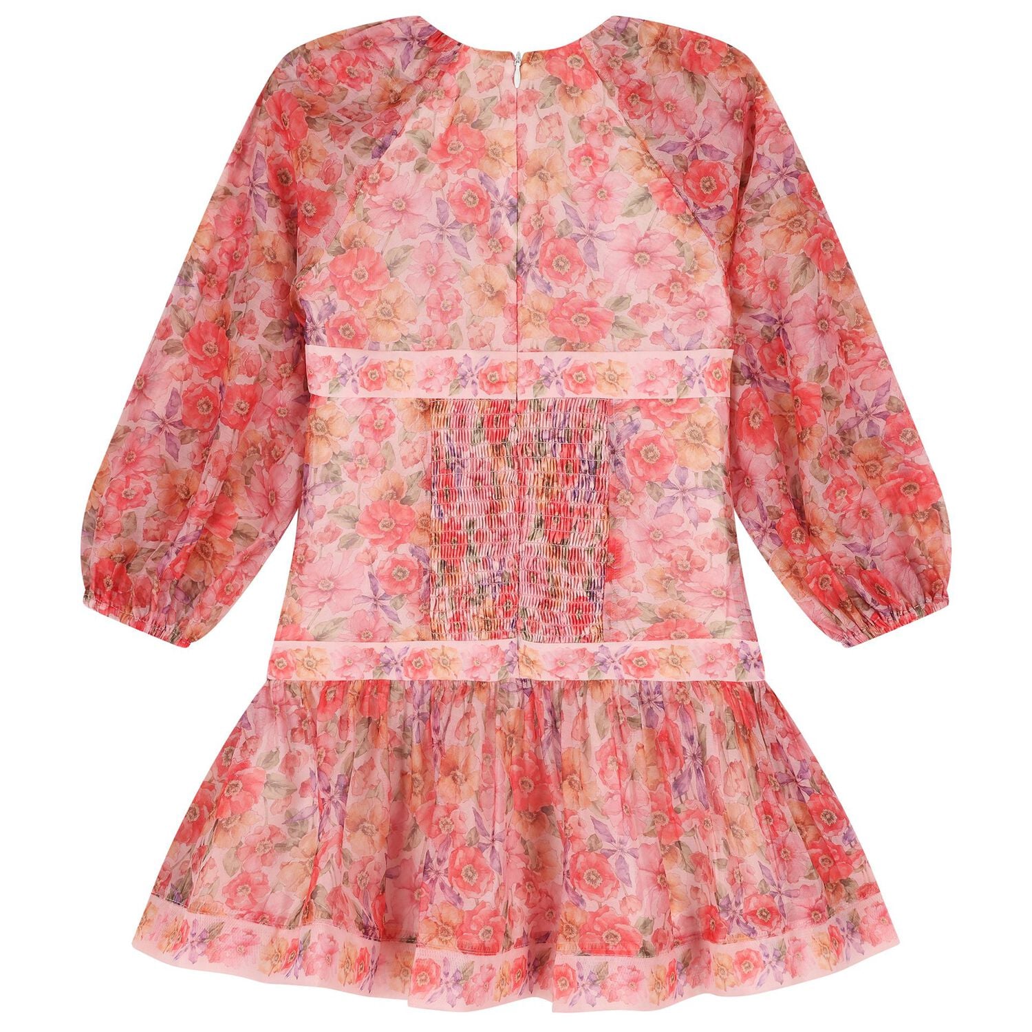 Girls Pink Floral Dress, 1, hi-res