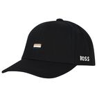 Boys Black Logo Cap, 1, hi-res