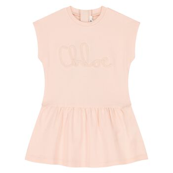 Younger Girls Pink Logo Dress