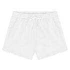 Younger Girls White Shorts, 1, hi-res