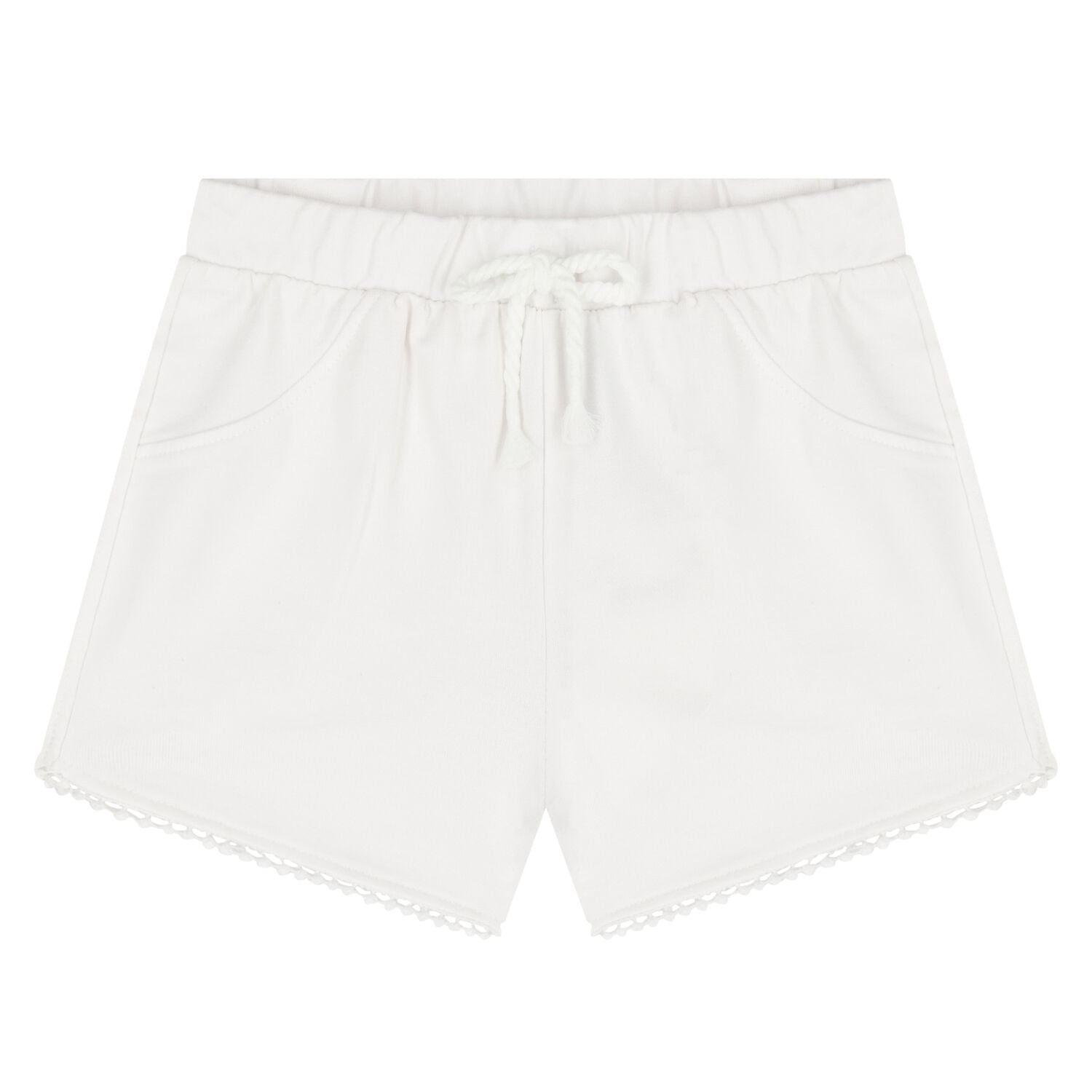 Younger Girls White Shorts, 1, hi-res