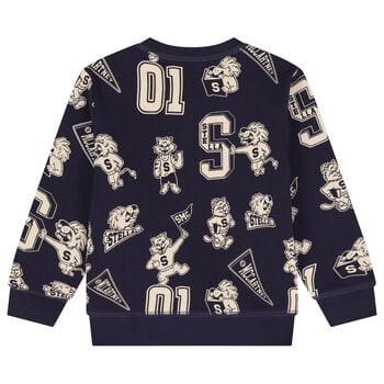 Boys Navy Blue Lion & Tiger Sweatshirt