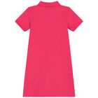Girls Pink Logo Polo Dress, 2, hi-res