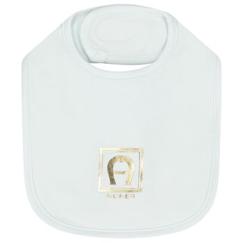 Baby Boys Blue & Gold Logo Baby Bib