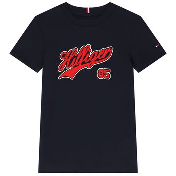 Boys Navy Blue Logo T-Shirt