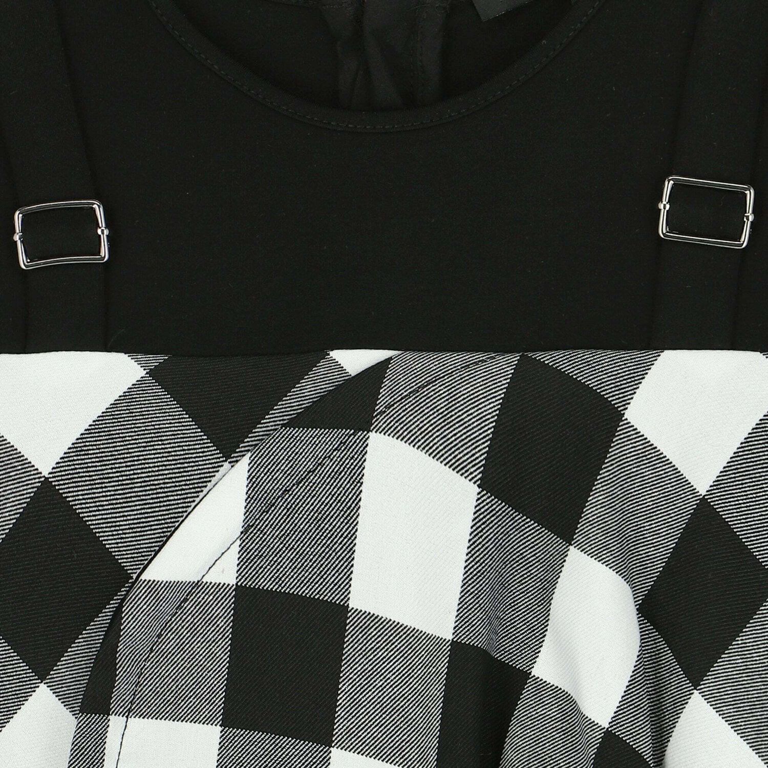 Girls Black & White Gingham Playsuit, 1, hi-res image number null