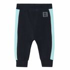Younger Boys White & Blue Logo Joggers, 1, hi-res