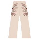 Girls Beige Floral Trousers, 1, hi-res